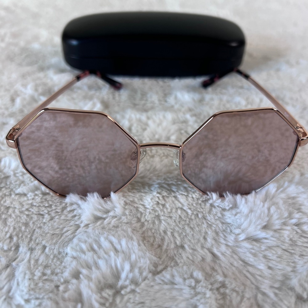 VonZipper Pearl Octagon Sunglasses Rose Gold Pink Lens Geometric Retro Shades - Picture 4 of 9